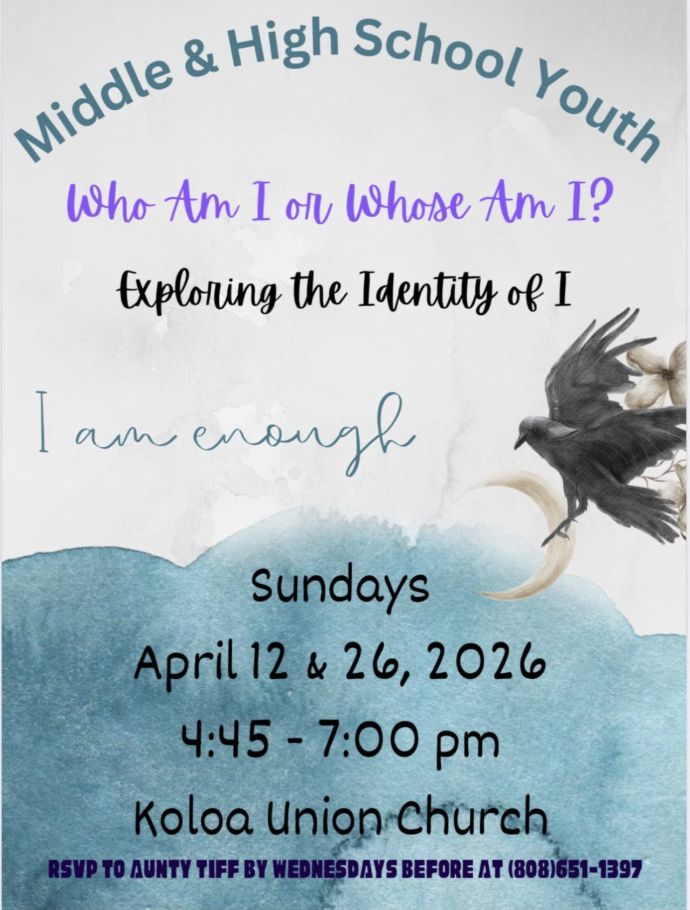 Poster for Youth Gathering in Poipu Koloa Union Church